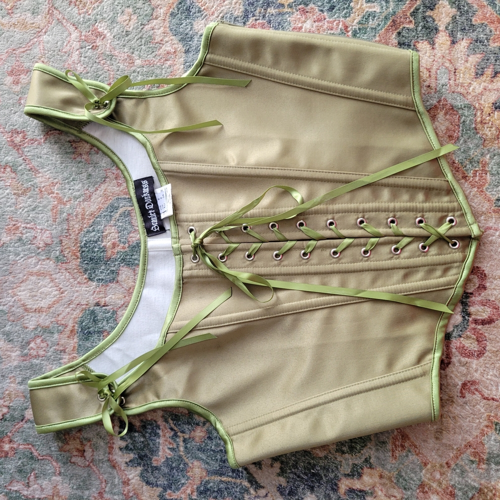 Scarlet Darkness Satin Green Corset